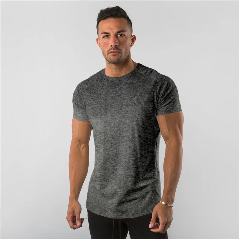 Training Exercise Short Sleeve T-shirt Men Lightweight Quick Dry Man T-shirt Sport Breathable Running T-shirts682_voghion.com