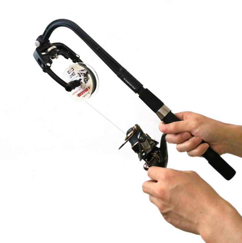 ecooda fishing line winder spooler for Spinning or Baitcasting Reel Lunker Supply has an adjustable tension knob and is available in 4 colors. Machine Spinning Reel Spool Spooling
