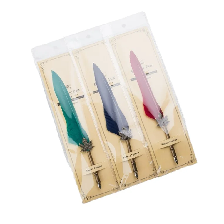 Винтажная ручка-перо из индейки перо натурального пера индивидуальная Индивидуальная Бумажная карточная