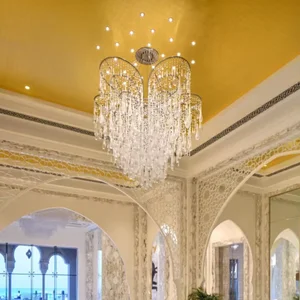 ECOJAS Luxury Glass Chandelier for Hotel Lobby Super Market Wedding Hotel New Design Large Pendent Light