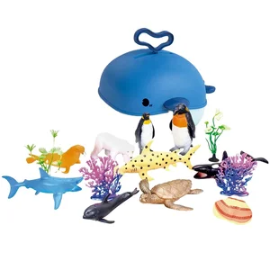 Play House Solid PVC Simulation Sea Shark Turtle Plastic Animal Toys Marine Figures Ocean Animal Figurines Toys for Kids