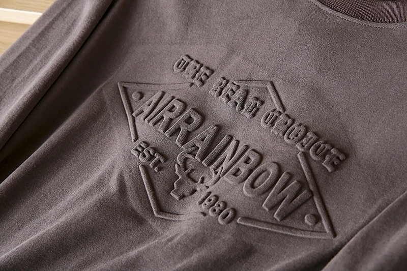 Custom Your Own Brand 3d Embossed Men Long Sleeve T Shirt Buy Custom