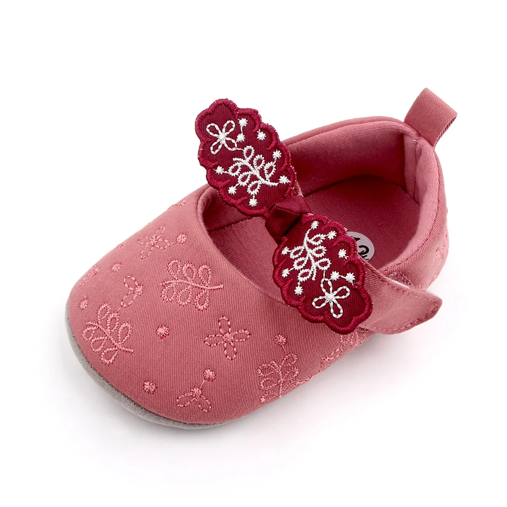 New Arrival Baby Girl Princess Shoes Beautiful Embroidery Bow-knot Soft Sole Baby Toddler Shoes factory