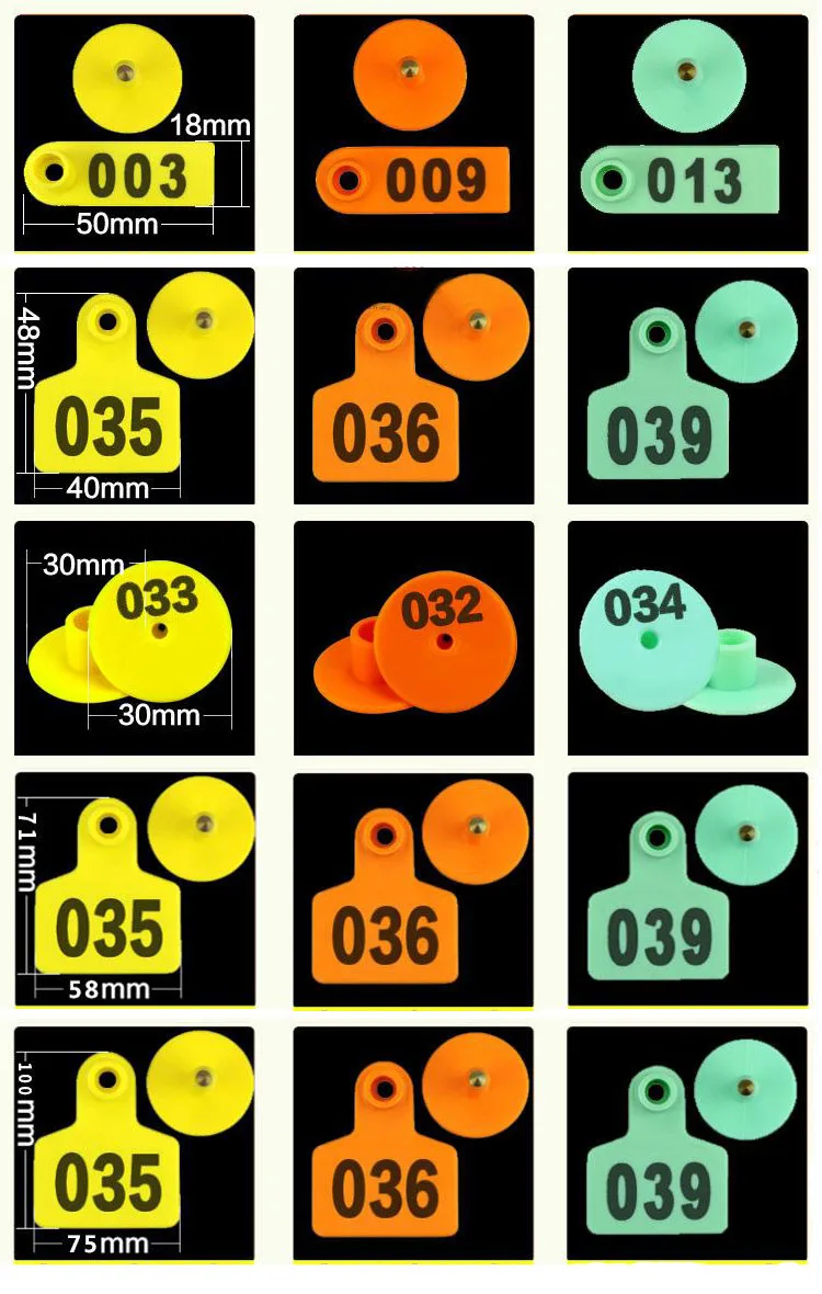 Farm Livestock Equipment Animal Numbering Ear Tags Ear Tracking Tags