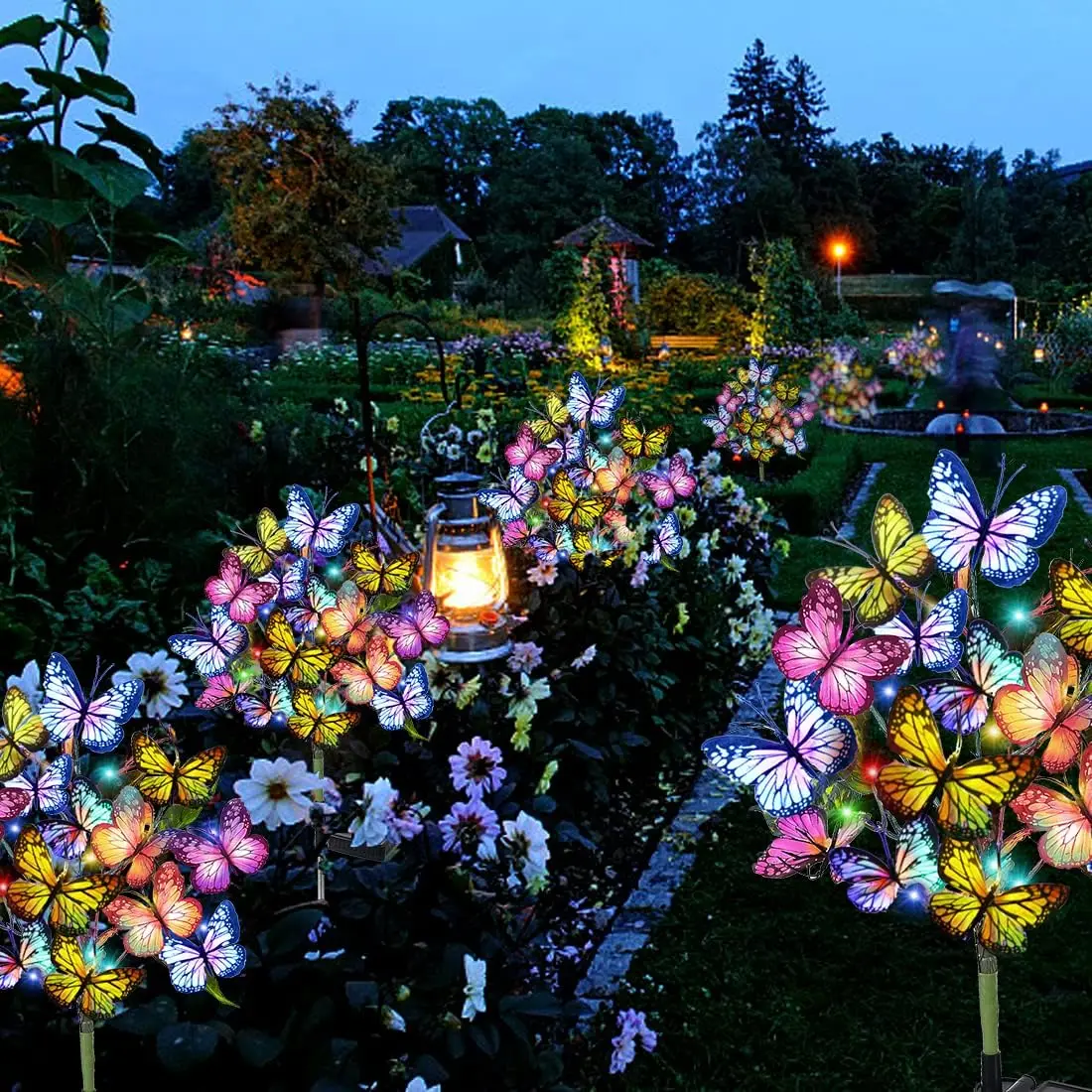 Luci Solari Farfalla Da Giardino - 2 Pezzi, 14 LED, IP65 Impermeabili, Cambio Colore Automatico - Foto 4
