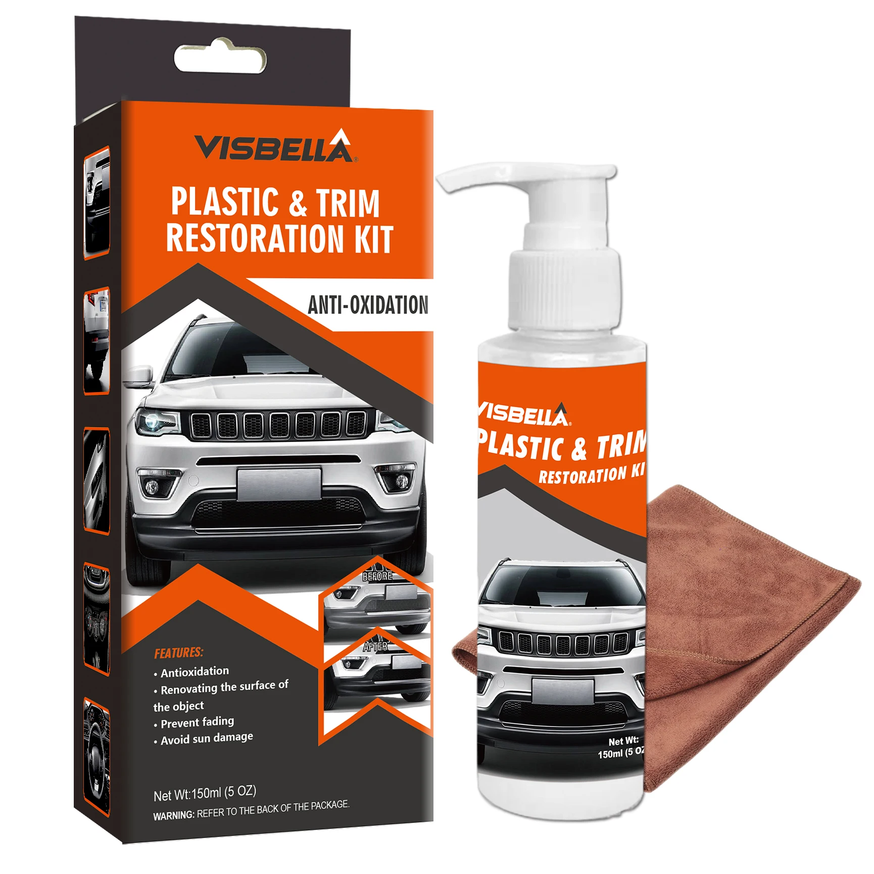 Solution Finish Black Plastic & Vinyl Plastic Trim Restorer - Car