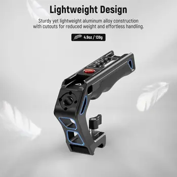 NEEWER PG005E 3/8" ARRI Locating Hole Cold Shoes 1/4" Threads NATO Top Handle With Record Button for A7 ZV1 S5 II X-T5 product image
