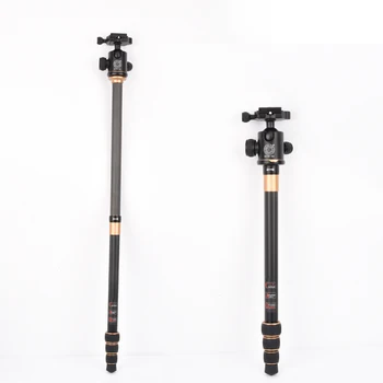 QZSD Q222C Carbon Fiber Tripod Lightweight Professional Compact Travel Camera Carbon Fiber Tripod with Low Gravity Ball Head product image