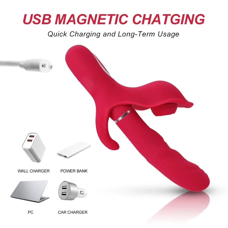 3-in-1 Thrusting Dildo With G-Spot Rabbit Vibrator Clitoral Stimulator Prostate Massager 10 Sucking 10 Vibration Modes Anal Toys_voghion.com