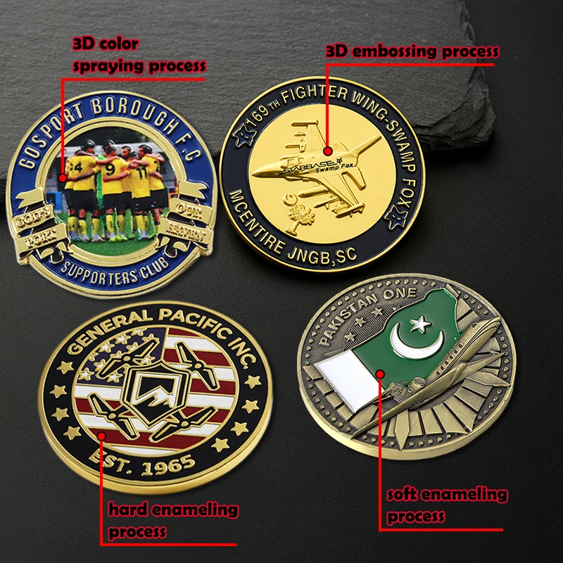 OEM Custom Coins 2d 3D Zinc Alloy Challenge Coin Custom Gold Silver Copper Plated Enamel Souvenir Collection Custom Metal Coin