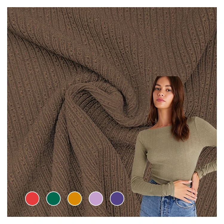 Hot Selling Knitted Jacquard Fabric Polyester Material, Plain Dyed Stretch Jacquard Fabric for Cloth/