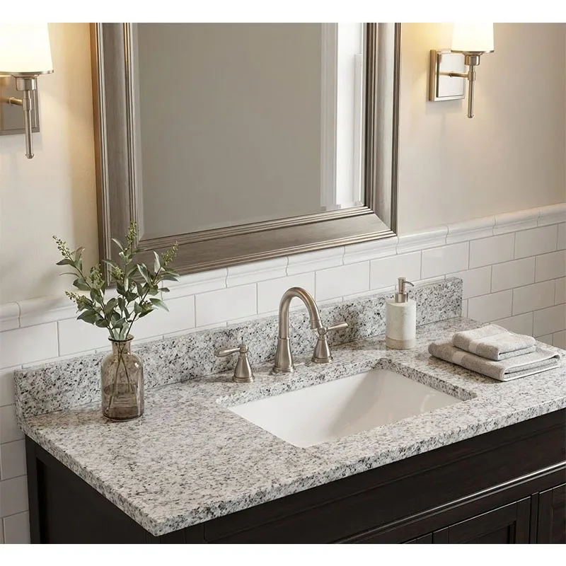 Cheap Price High Quality Gray Pearl Granite Vanity Top Polished Small Slab for Modern Kitchen Outdoor Bathroom Villa Countertop