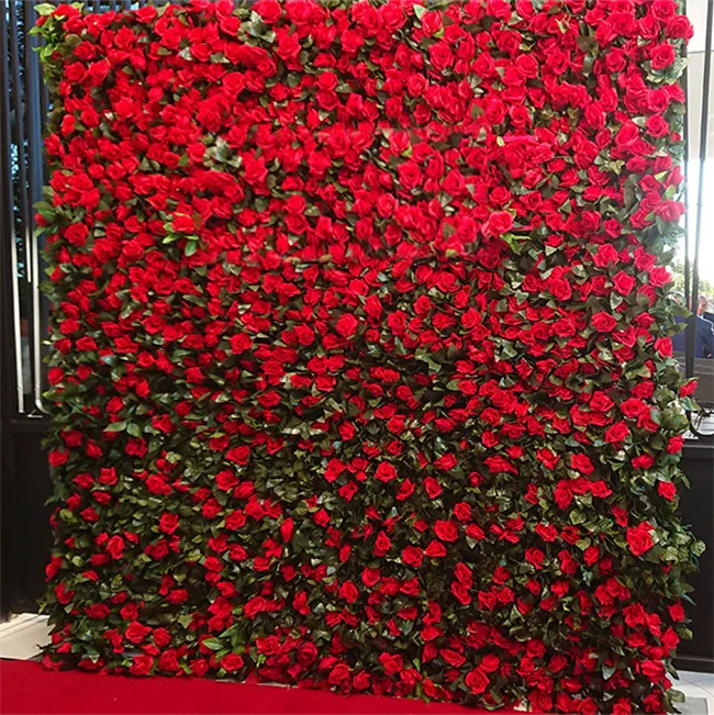 Искусственный шелк красная роза цветок настенный коврик