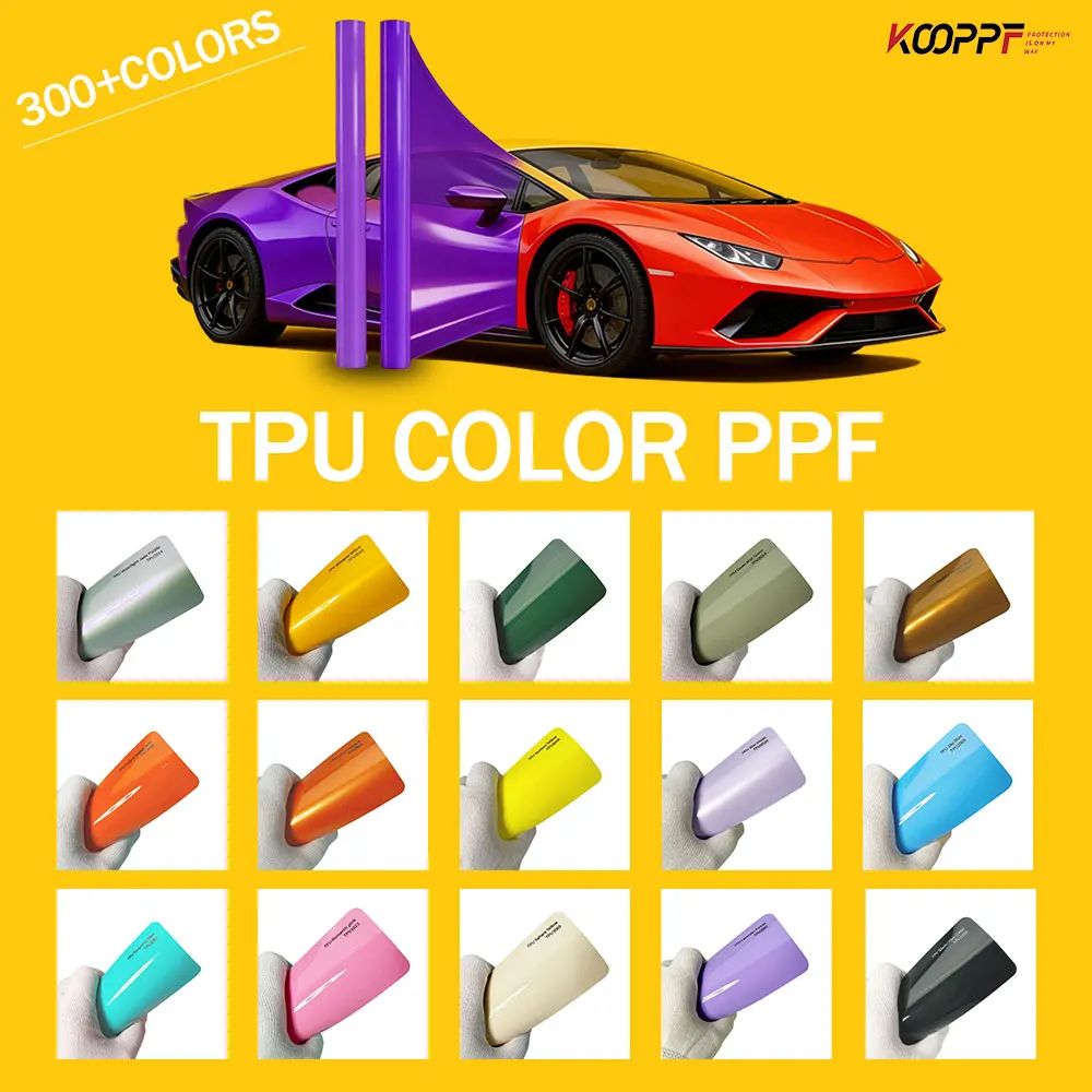 Kooppf Colored TPU PPF Color Swatches 8 Years Warranty Self Healing Color Paint Protection Film