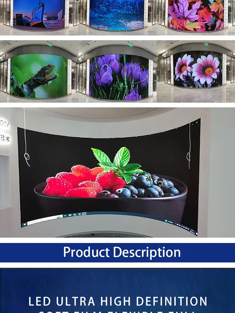 P2-P5 Active LED Display Screen Indoor Soft-type Flexible LED Module 1080p HDR 1000:1 Commercial Use