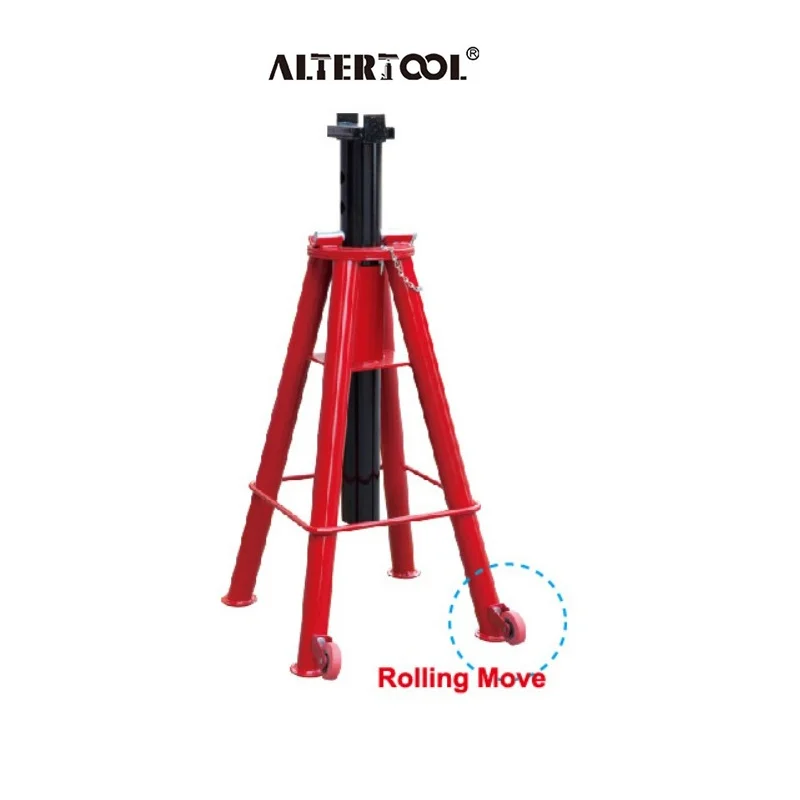 Heavy Duty Truck 12 Ton Pin Type Jack Stand With Roller For Heavy