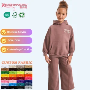 New Kids Track Suit Set Fall Winter Hooded Custom logo Ages 5-10 Years Girls Clothing Sets Kids Clothing