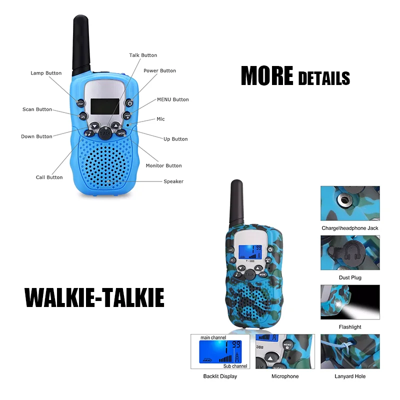 TH-electronic 2024 Wholesale Low Price 3-5km Kids Walkie Talkie High Quality Walkie-talkie for