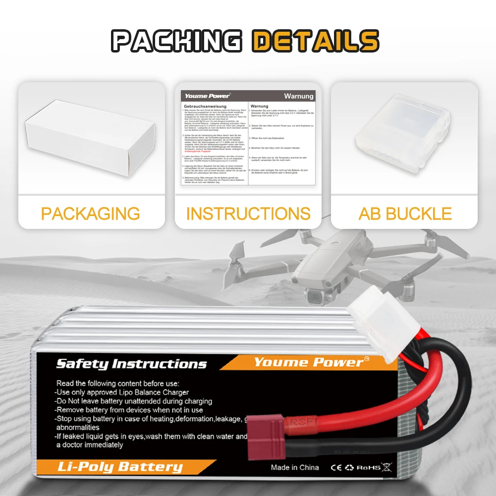 Model aircraft batteries 2-6s 5200mah 7.4V/11.1V/14.8V/18.5V/22.2V with T/TR/XT60/XT90/EC5 plugs details