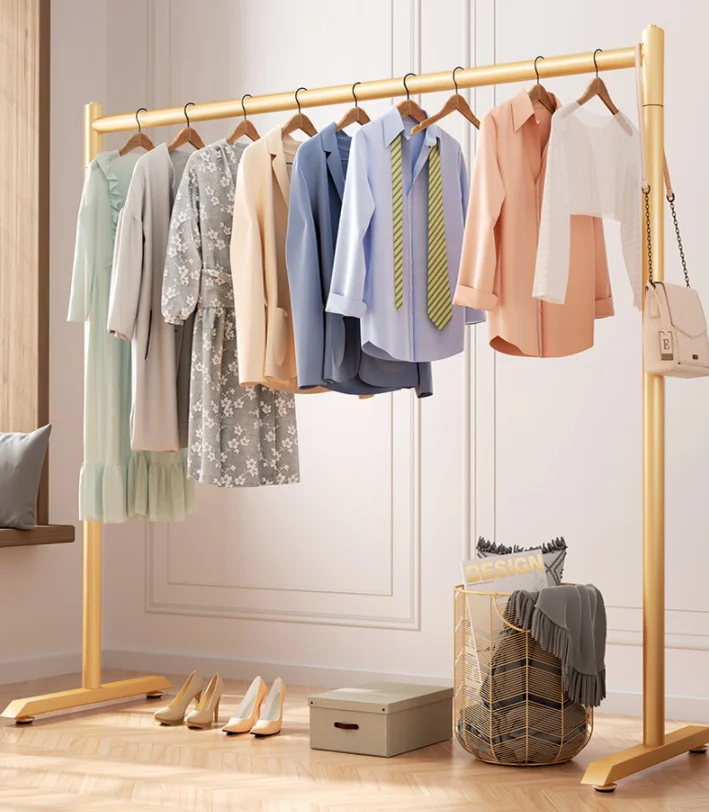 Flexible Iron Floor Coat Rack For Store Display Clothing