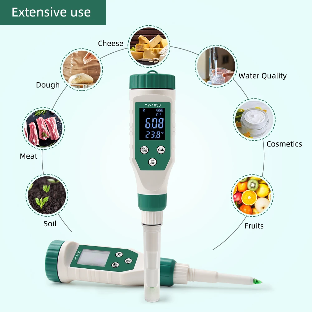 Digital Bluetooth Ph Meter,0.01 Resolution 014 Food Ph Tester With Atc For Cheese,Sushi Rice