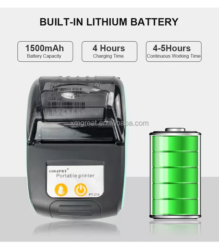 Cheap Handheld Restaurant Thermal Receipt Printer Pt210 Mini Bluetooth