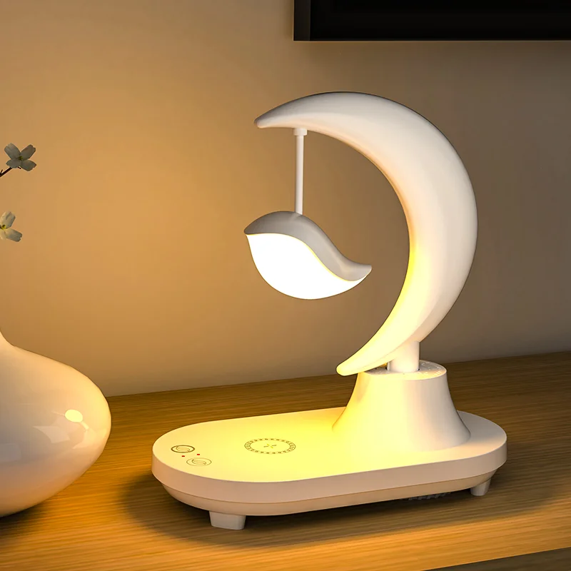 Bedside RGB Colorful Light LED Table Lamps Wireless Phone Charging and Smart Speaker Night Light Charger Bedroom for Kids