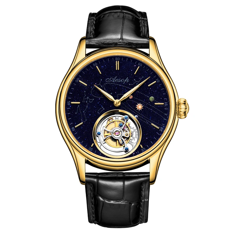 Private Label Luxury Flying Tourbillon Skeleton Watch