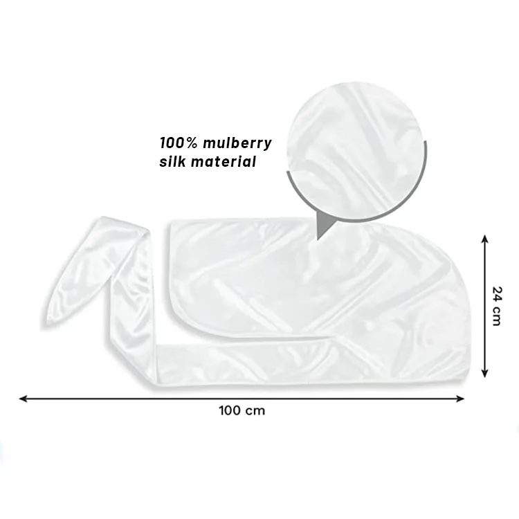 Custom logo High Quality Men Pure Silk Bonnets and Durags Luxury 100% Mulberry for Women