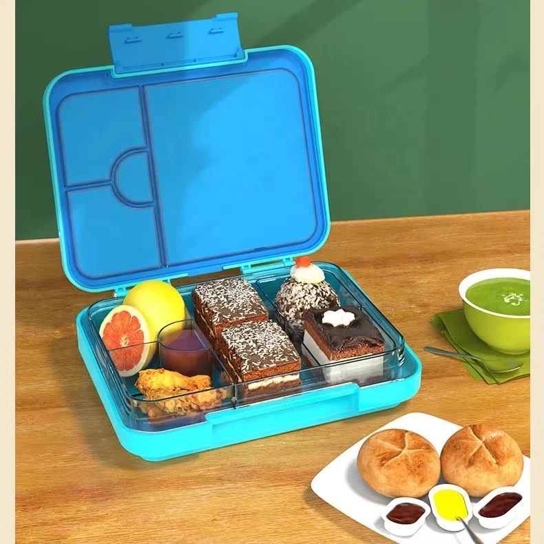 Aohea Hot 4-6 Compartment Plastic Lunch Box  Tritan Tray  Bento Box  for Kids