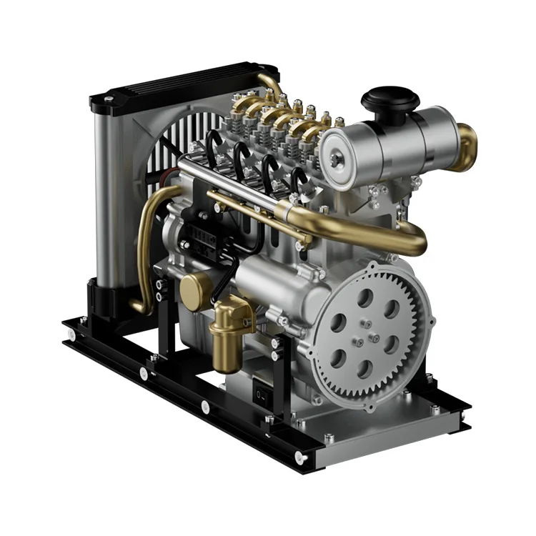 TECHING Handmade DIY Assembling DM115 Mini Four-cylinder Engine Model/Mini Engine Mechanical Toy
