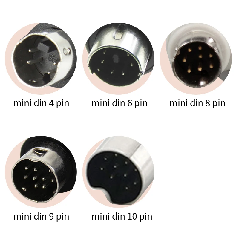 3 4 5 10 6 7 9 8 Pin Mini Din Kabel Micro Din Cable Connector Assemblies Male Female Mini Din 13pin 3pin 4pin Adapter Cable