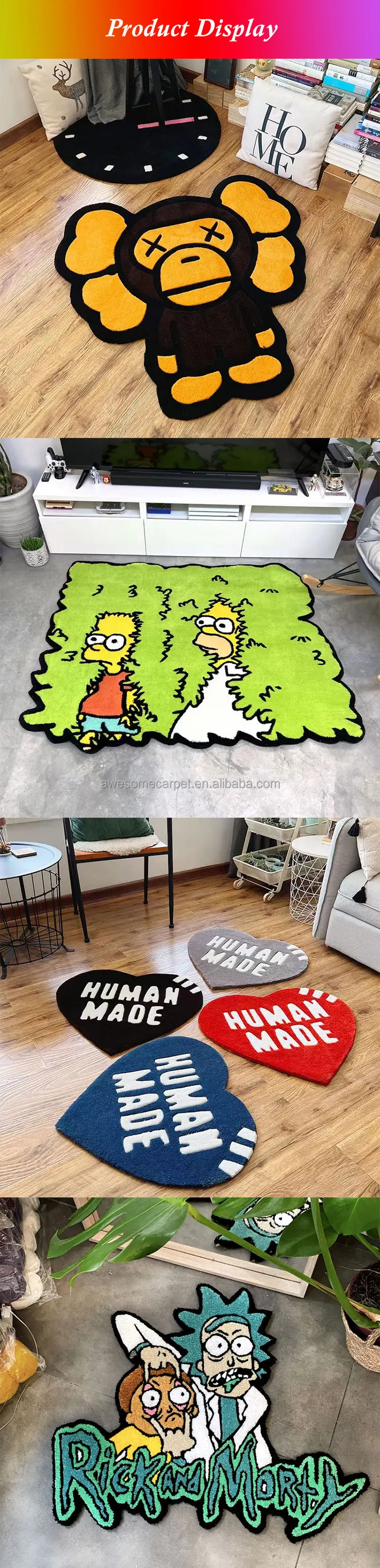 Akibaba Rug Character Customized Rugs Design Indoor for Kids Handmade Rugs Hand ...