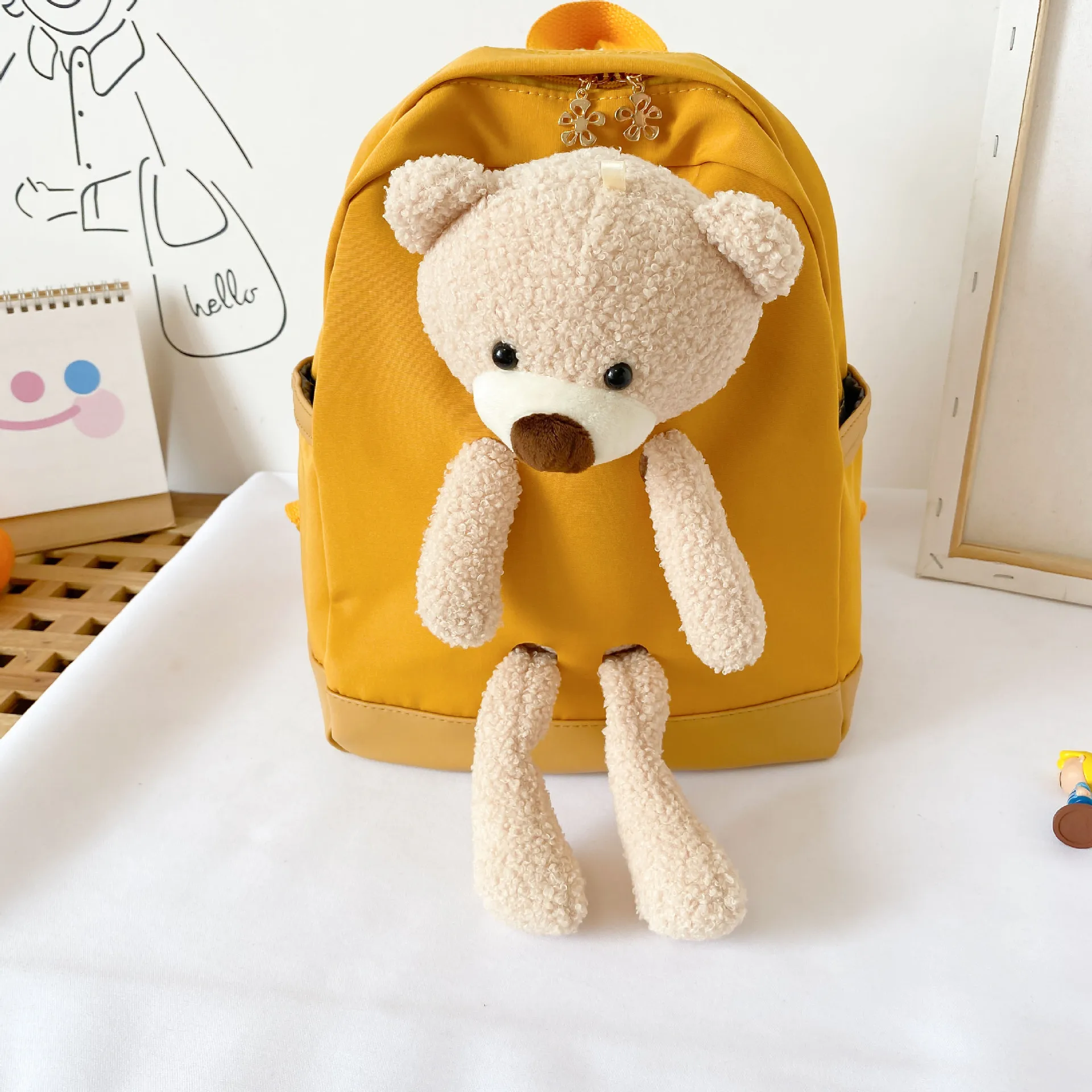 Kids school bag taddy bear face