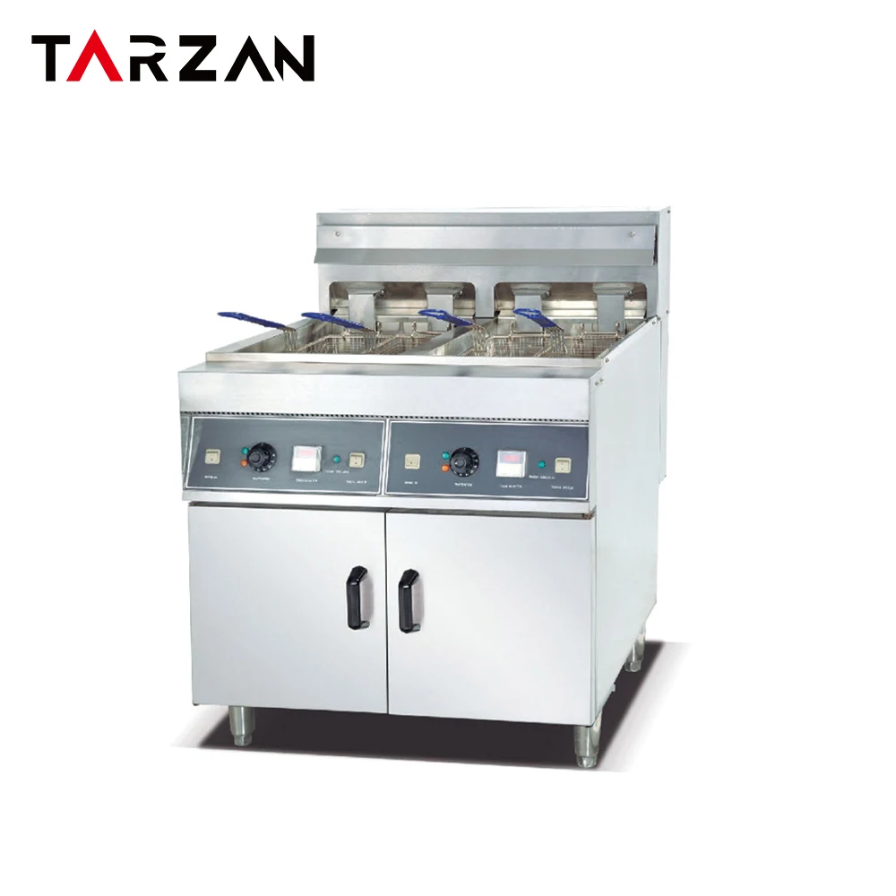 TARZAN Double tanks industrial gas deep fryer commercial deep fryer gas factory