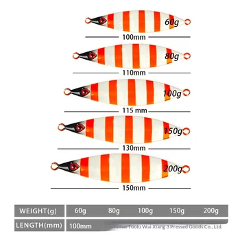 TL Luminous Slow-Rolling Metal Jig Lure 3D Bionic Eyes Saltwater Boat Fishing Artificial Hard Bait 60g-200g – Metal Jig – view 3