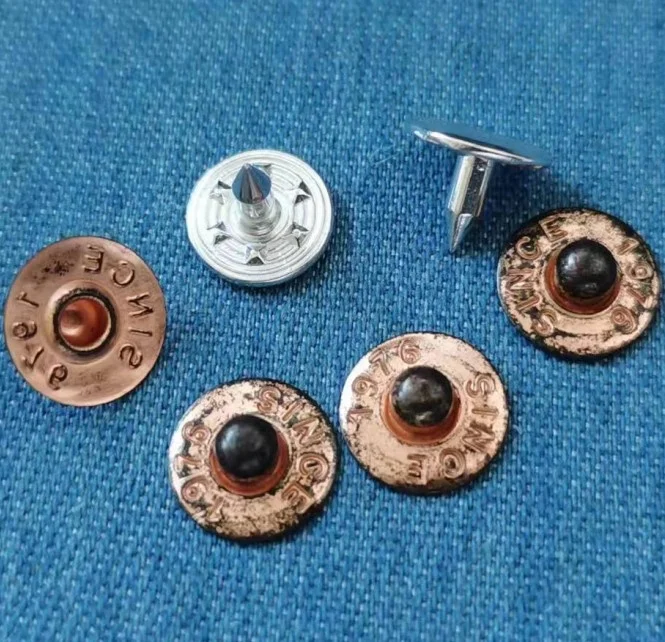 Модные черные медные на заказ логотип металлические джинсы заклепки для джинсовой ткани