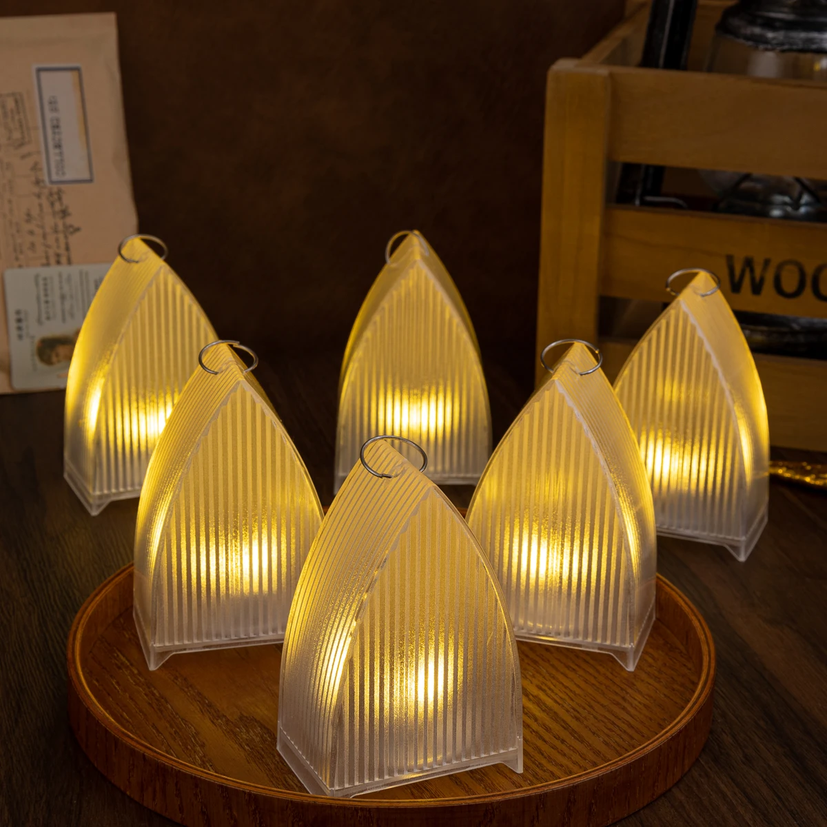 product transparent triangle stripe decorative light flameless led candle light home decoration holiday party christmas decoration-32