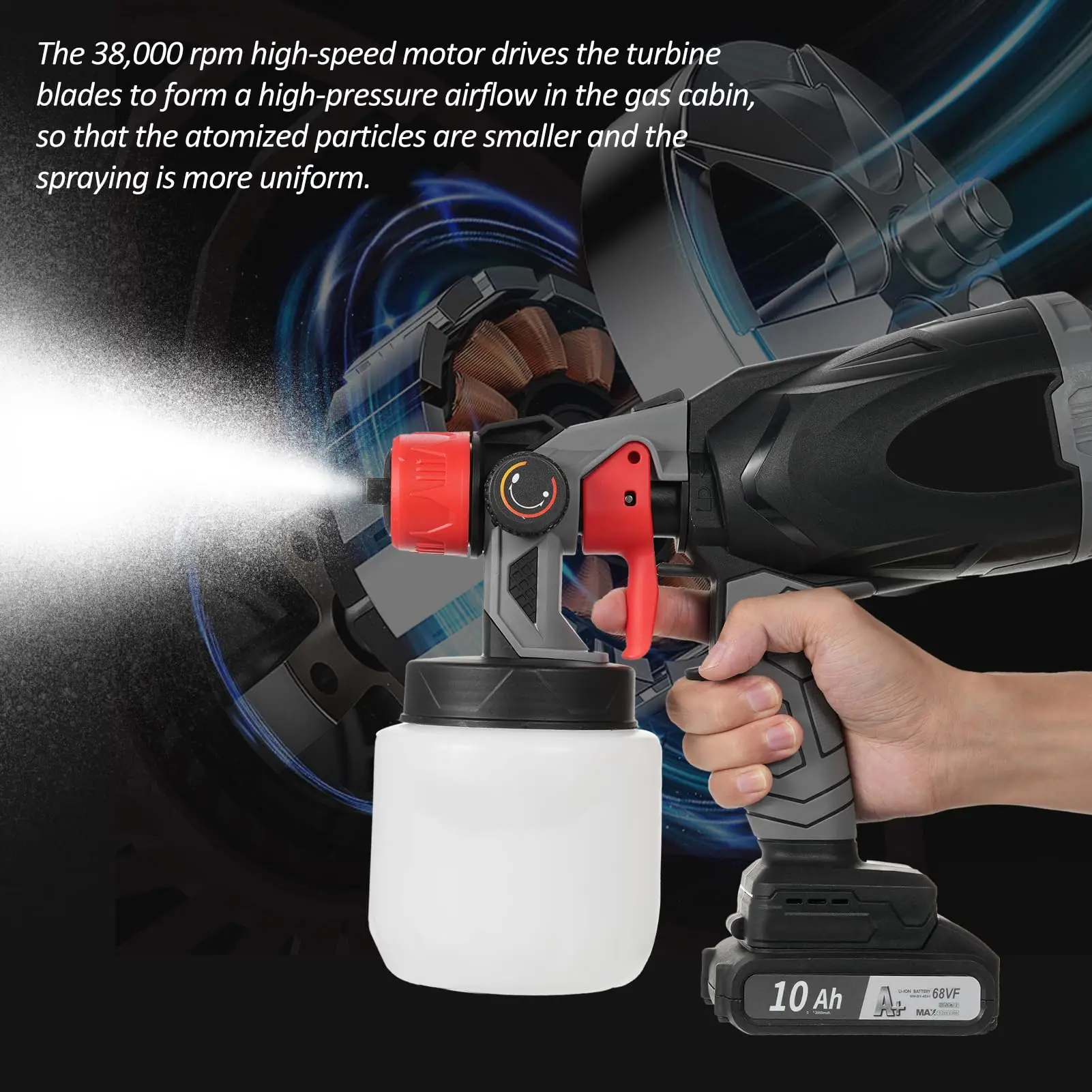 800w Electric Paint Sprayer Paint Latex Paint Spraying Machine 38000rpm