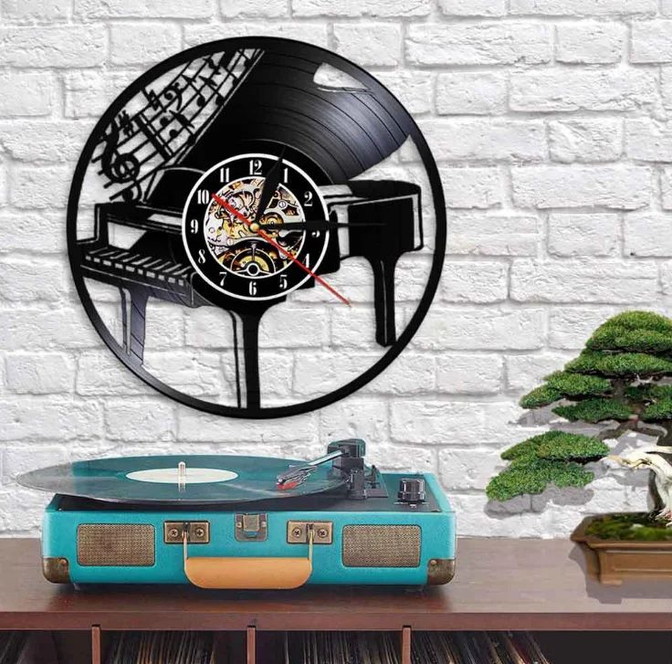 HORLOGE,A No LED--Horloge murale en vinyle à LED, horloge murale, Design moderne, thème de
