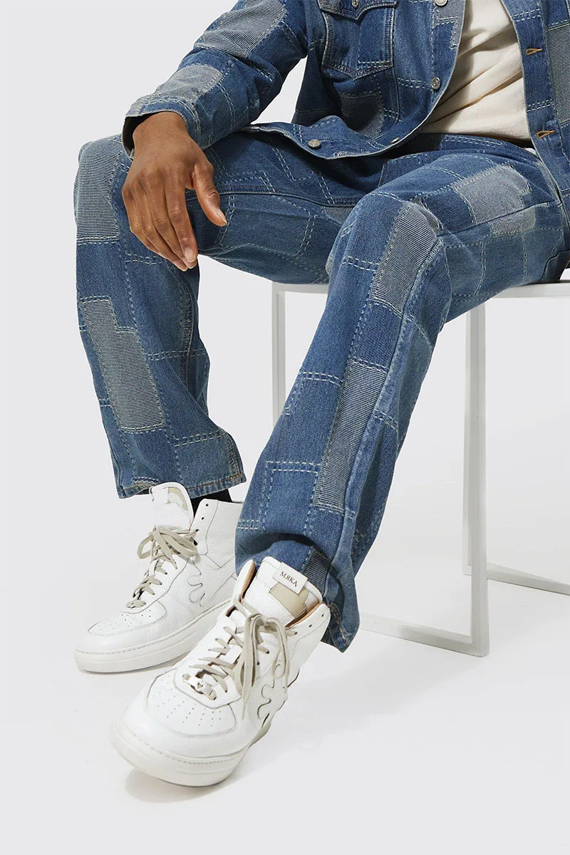 New Good Quality Straight Mens Jeans Pants 100% Cotton Relaxed Fit Patchwork Fashion Casual Men's Jeans gallery 5