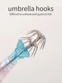 CHEERY 9.5g ABS Soft Shrimp Lure Squid Hook Double Umbrella Jig Hooks Saltwater & River Fishing Luminous Artificial Octopus Bait – Soft Lure – view 5