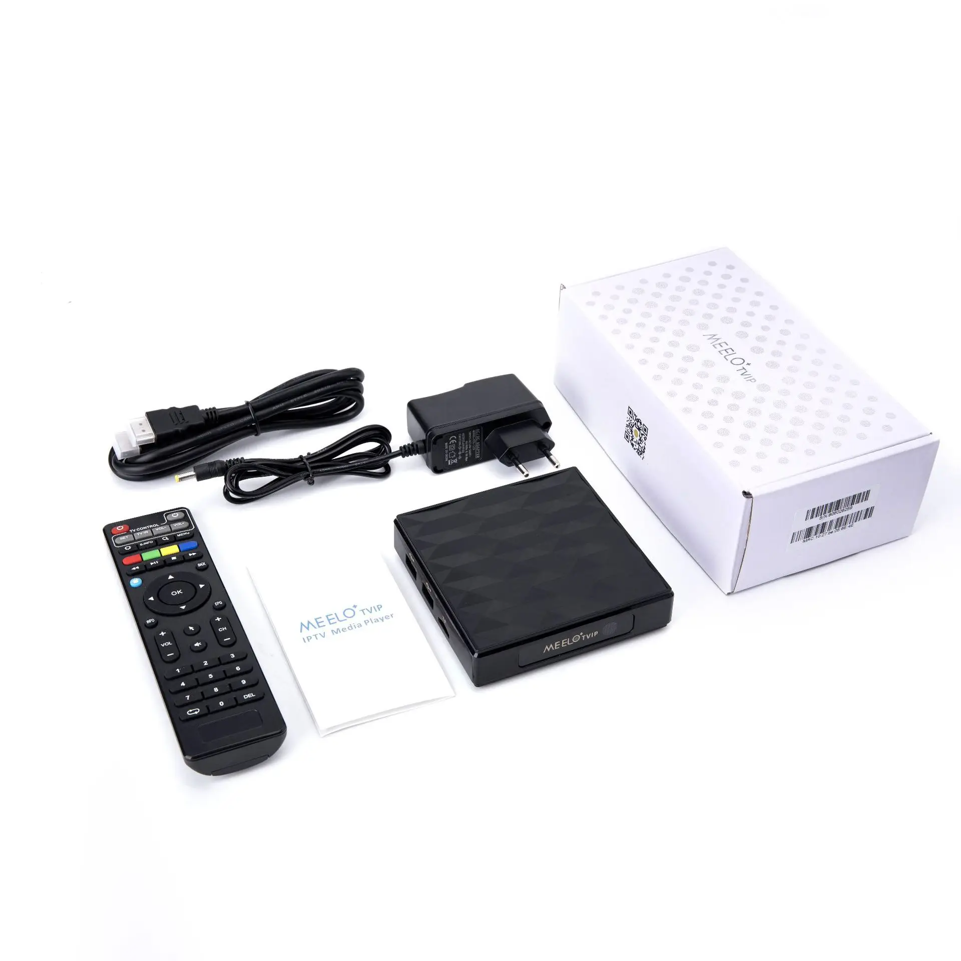 Amlogic S805 Quad Core 100M Ethernet MEELO TVIP Tv Box with IR Remote Control Smart Media Player Set Top Box Factory