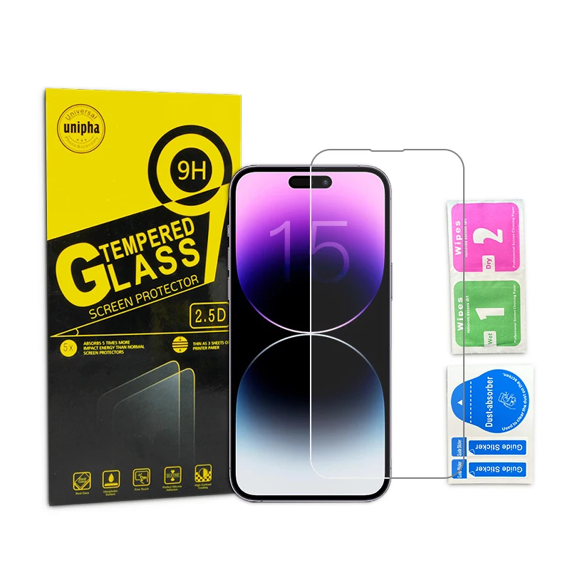 For Iphone 15 Pro Max 2.5d Clear Tempered Glass High Transparent ...