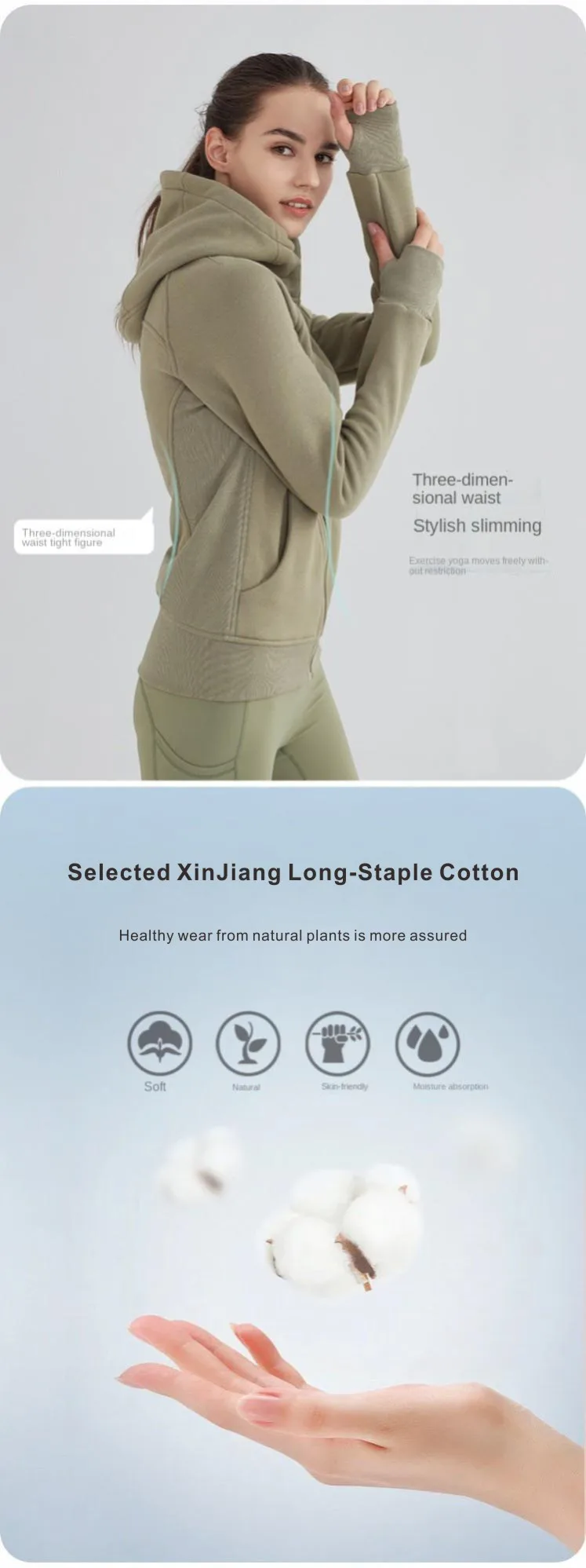 Lululemon Winter Yoga Wear Fitness Thick Sports Workout Clothes Cotton Fleece Zipper Gym Jacket Hoodies For Women