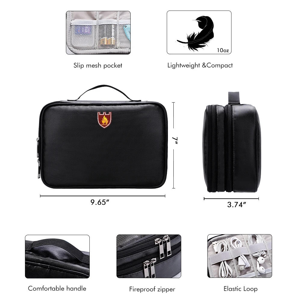 Двухслойная портативная огнеупорная и водонепроницаемая сумка для цифрового зарядного Usb-кабеля дорожный органайзер хранения электронных гаджетов
