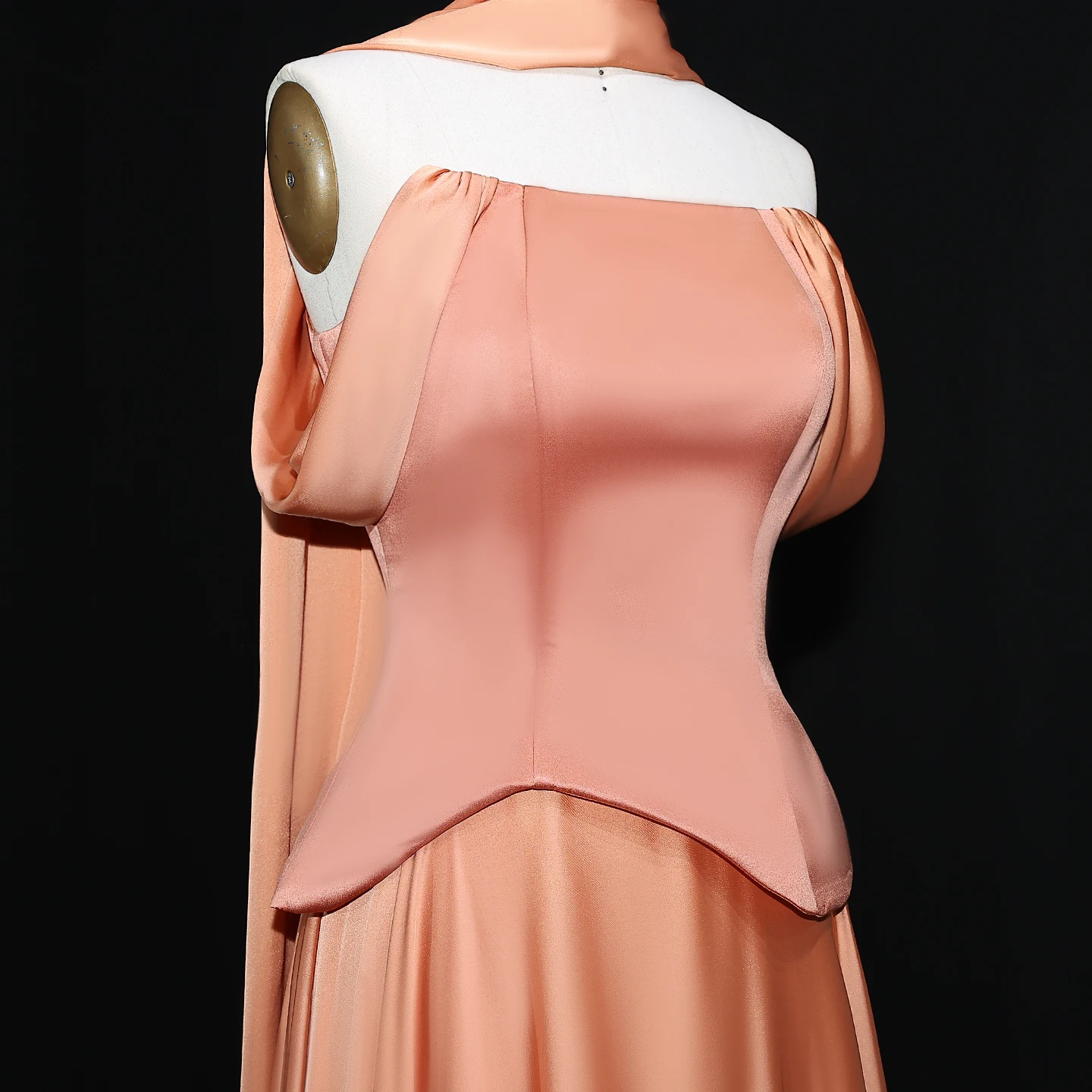 Sharon Said SF593 Brown Off Shoulder Elegant Evening Dress with Chiffon  Scarf Arabic for Women Wedding Dress Gown| Alibaba.com