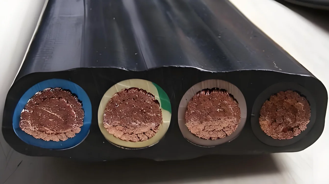 H07VVH6-F Copper conductor 3/4/5 cores 10mm2 16mm2 25mm2 Flat cable for crane, flat cable for electric telescopic door 450/750V