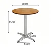 Mesa redonda de 50 cm de diámetro Patas cruzadas de acero inoxidable