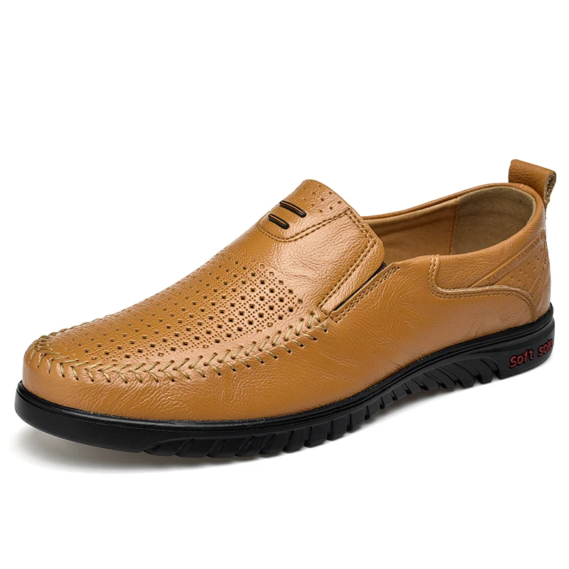 Men's Leather Casual Shoes Comfortable Handmade Loafers Lightweight Walking Driving Shoes Plus Size Men's Outdoor Sneakers Shoes